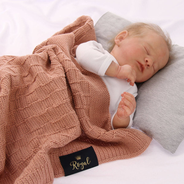 Baby und Kinder Decke aus 100% Wolle Rosa Elf