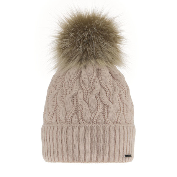 Wintermütze Damen mit Bommel Beige Deva