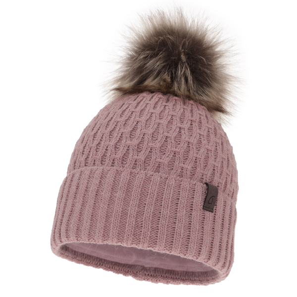 Wintermütze Damen mit Bommel Rosa Gaba