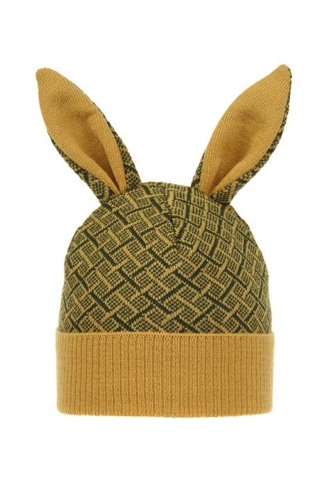 Herbst und Wintermütze für Mädchen Gelb Rabbit