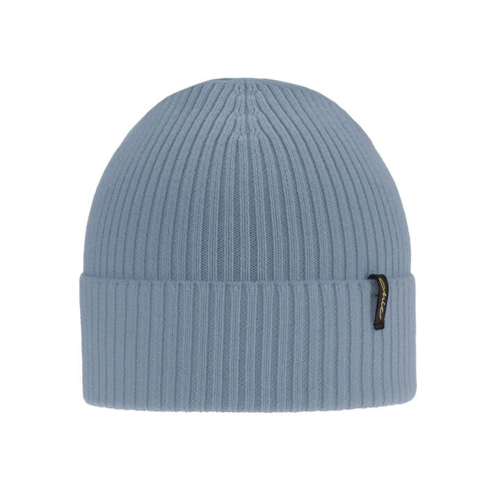 Wintermütze Damen 100% extrafeine Merinowolle Blau Megan