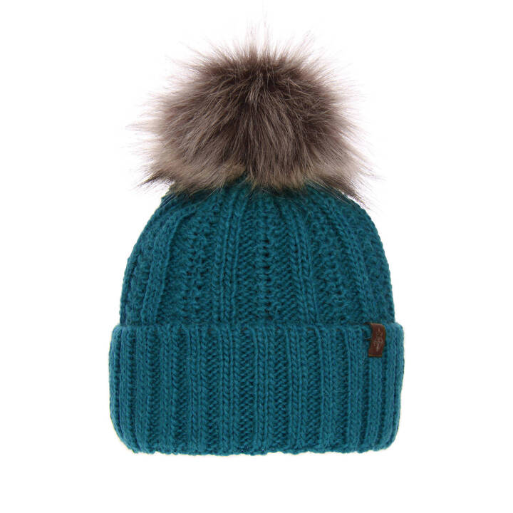 Wintermütze Damen mit Bommel Blau Rene