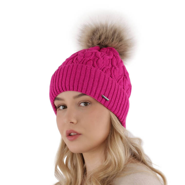 Wintermütze Damen mit Bommel Rosa Deva