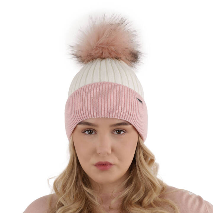 Wintermütze Damen mit Bommel Rosa Funda