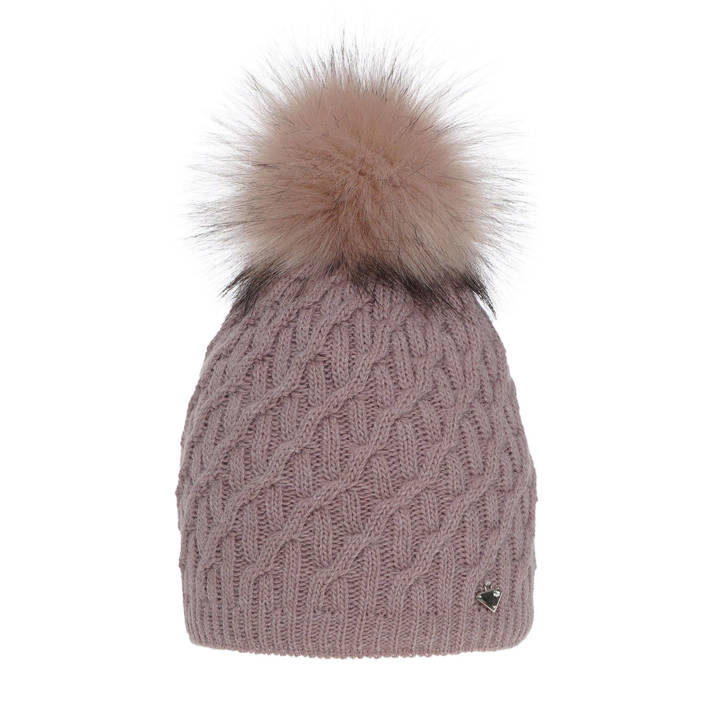 Wintermütze Damen mit Bommel Rosa Kaskada