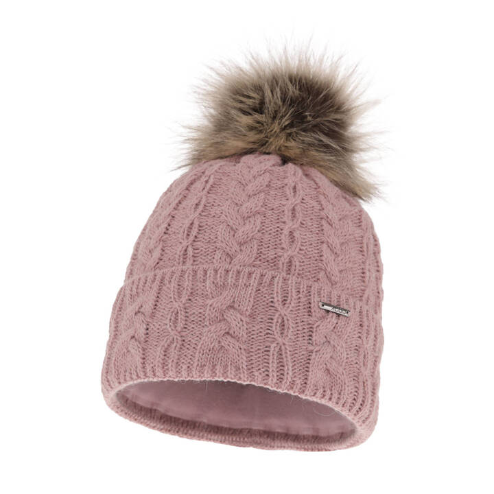 Wintermütze Damen mit Bommel Rosa Omega