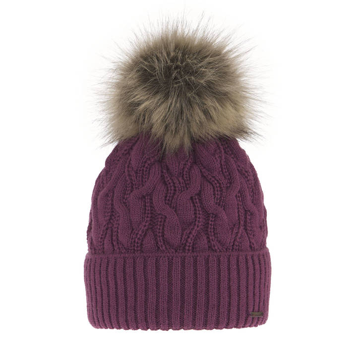 Wintermütze Damen mit Bommel Violett Deva