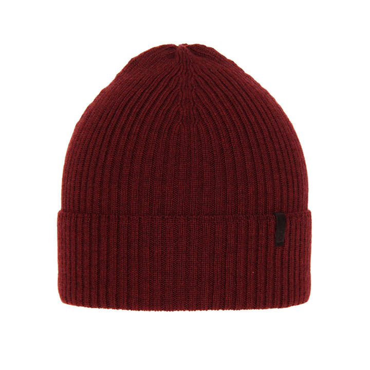 Wintermütze Herren 100% Wolle Rot Merino Thorin