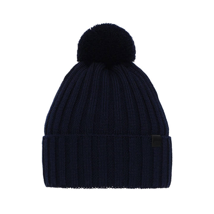 Wintermütze Herren aus Merinowolle in Navy Blau Korynt