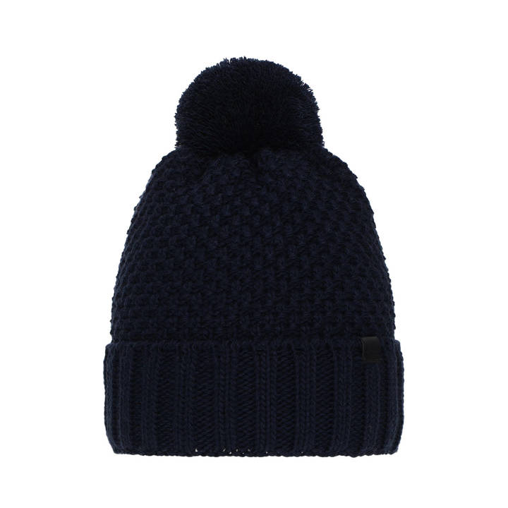 Wintermütze Jungen mit Bommel Navy Blau Polins 