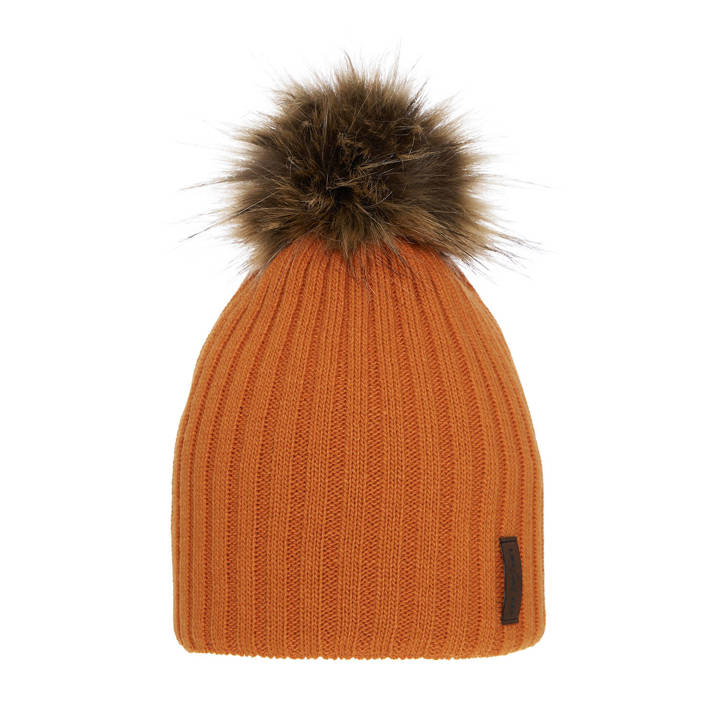 Wintermütze Jungen mit Bommel Orange Amur