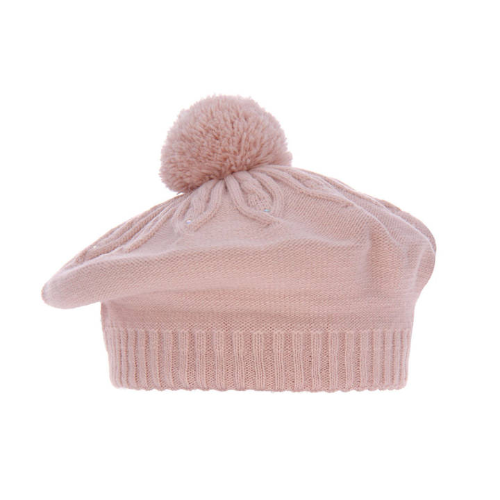 Wintermütze für Mädchen mit Bommel Rosa Akcja