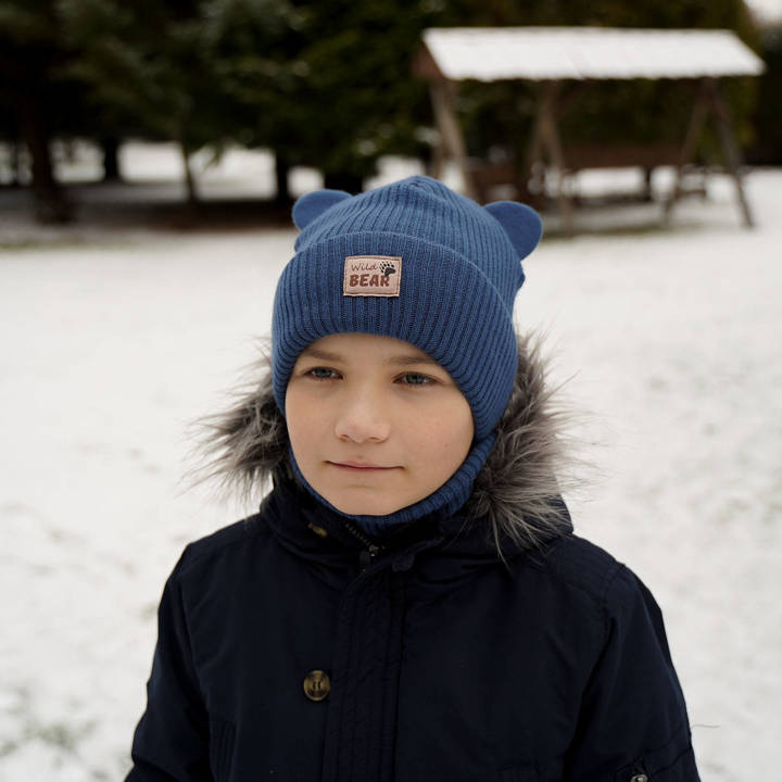 Winterset Jungen: Mütze und Schlauchschal Blau Figiel