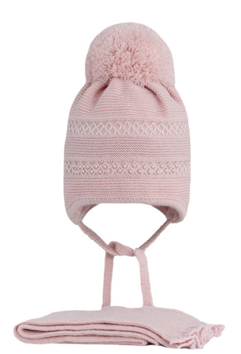Winterset Mädchen: Mütze und Schal gefüllt mit weicher Watte Rosa Lulu