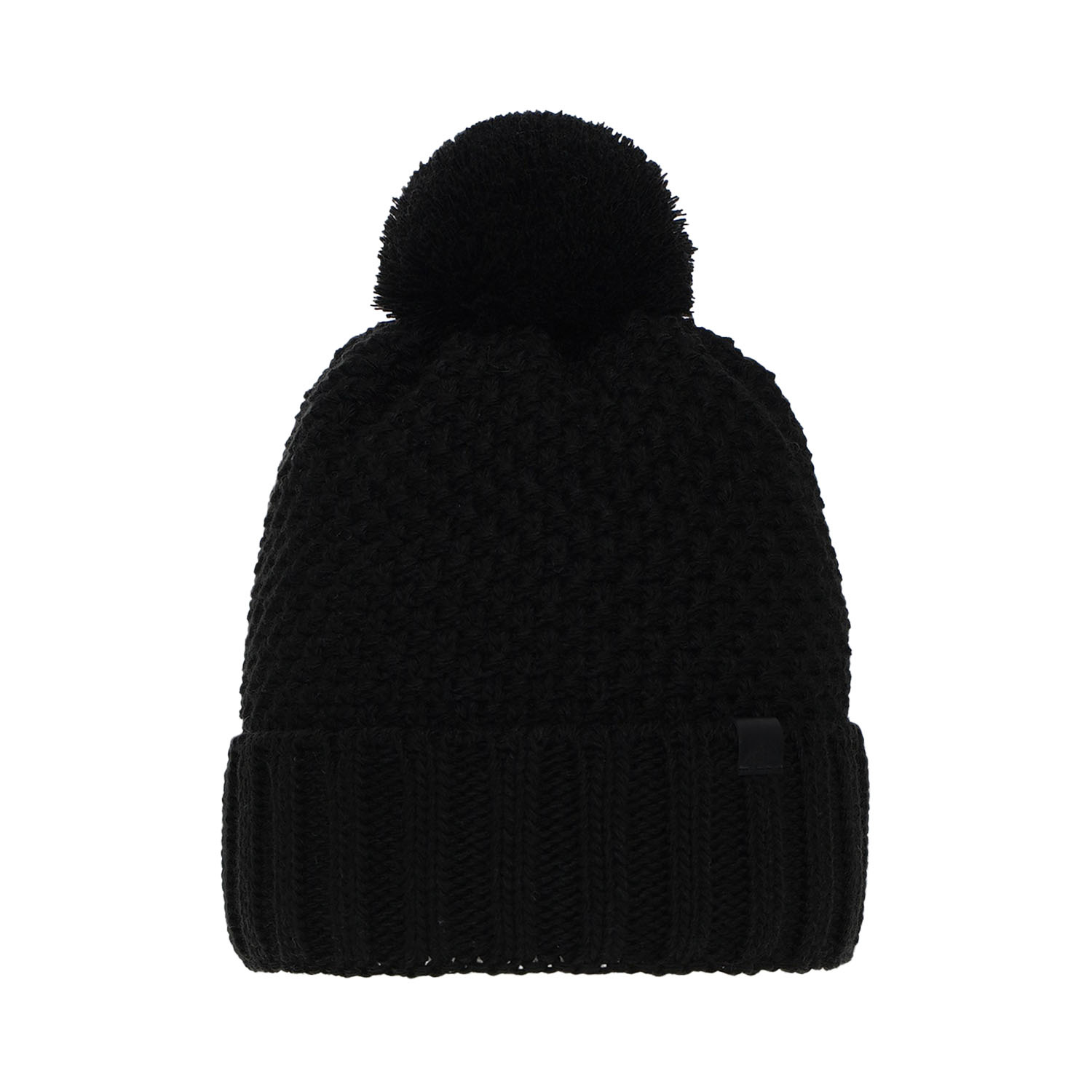 Wintermütze Jungen mit Bommel Schwarz Polins 