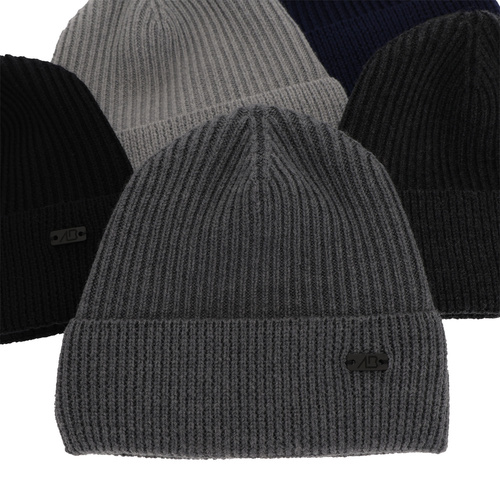 Wintermütze Herren 100% extrafeine Merinowolle Grau Owen