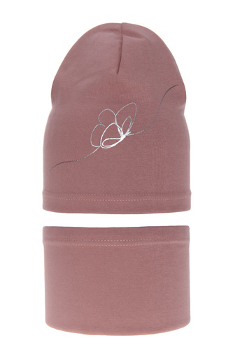 Herbst und Frühlingsset Mädchen: Mütze und Schlauchschal Rosa Jula