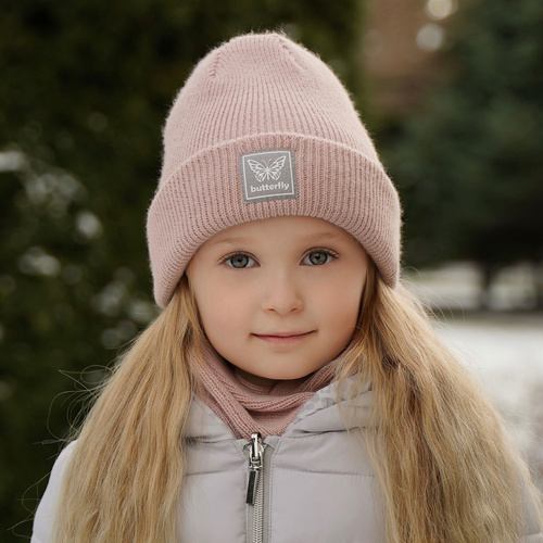 Winterset Mädchen: Mütze und Schlauchschal Braun Florka