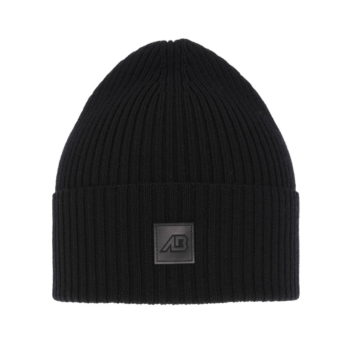 Herrenmütze Frühling- Winter Schwarz 100% extrafeine Merinowolle Matias