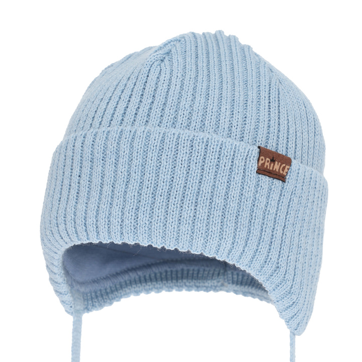 Wintermütze Jungen, , mit Merinowolle, hellblau, Puser
