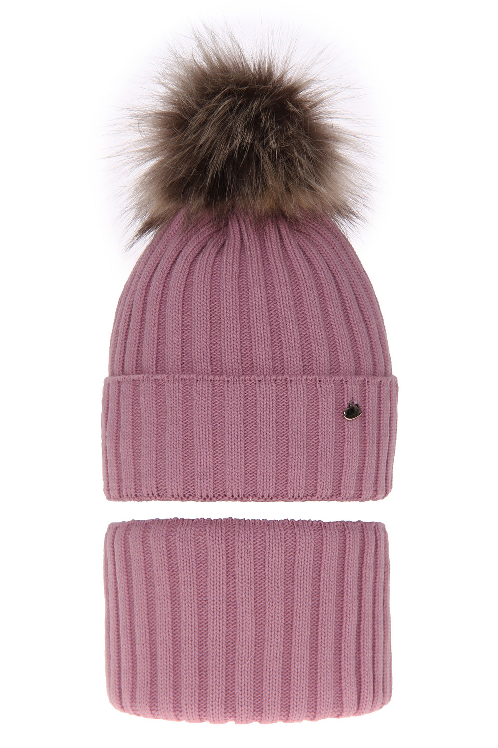 Winterset Mädchen: Mütze und Schlauchschal mit Bommel Violet Wilma