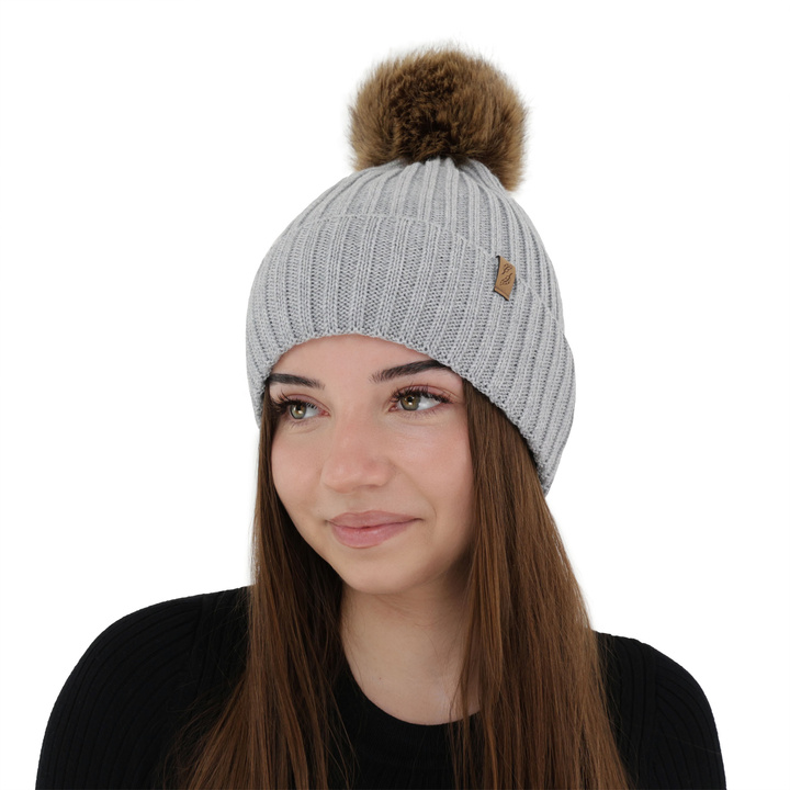 Wintermütze Damen, camel, mit Merinowolle, Zamira