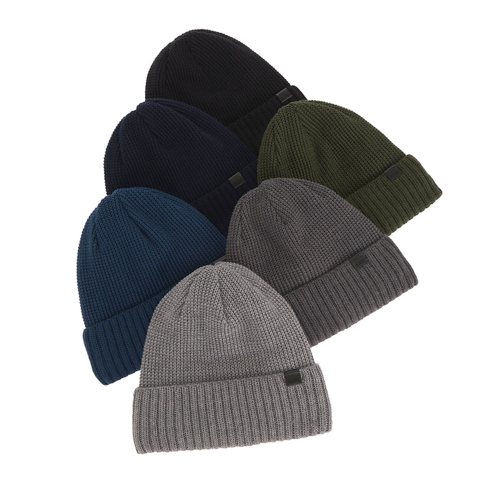 Wintermütze Herren aus Merinowolle in Navy Blau Sewer