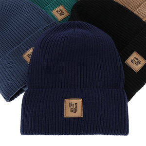 Herbst und Frühlingsset Jungen: Mütze und Schlauchschal 100%  Merinowolle Navy Blau Vanto