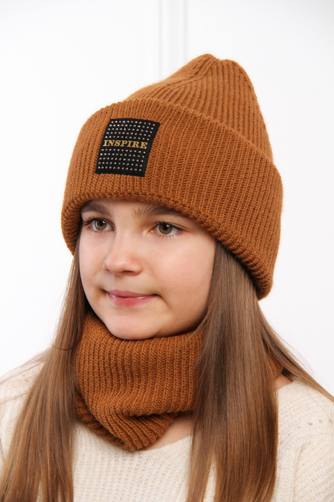 Winterset Mädchen: Mütze und Schlauchschal Rosa Lumena