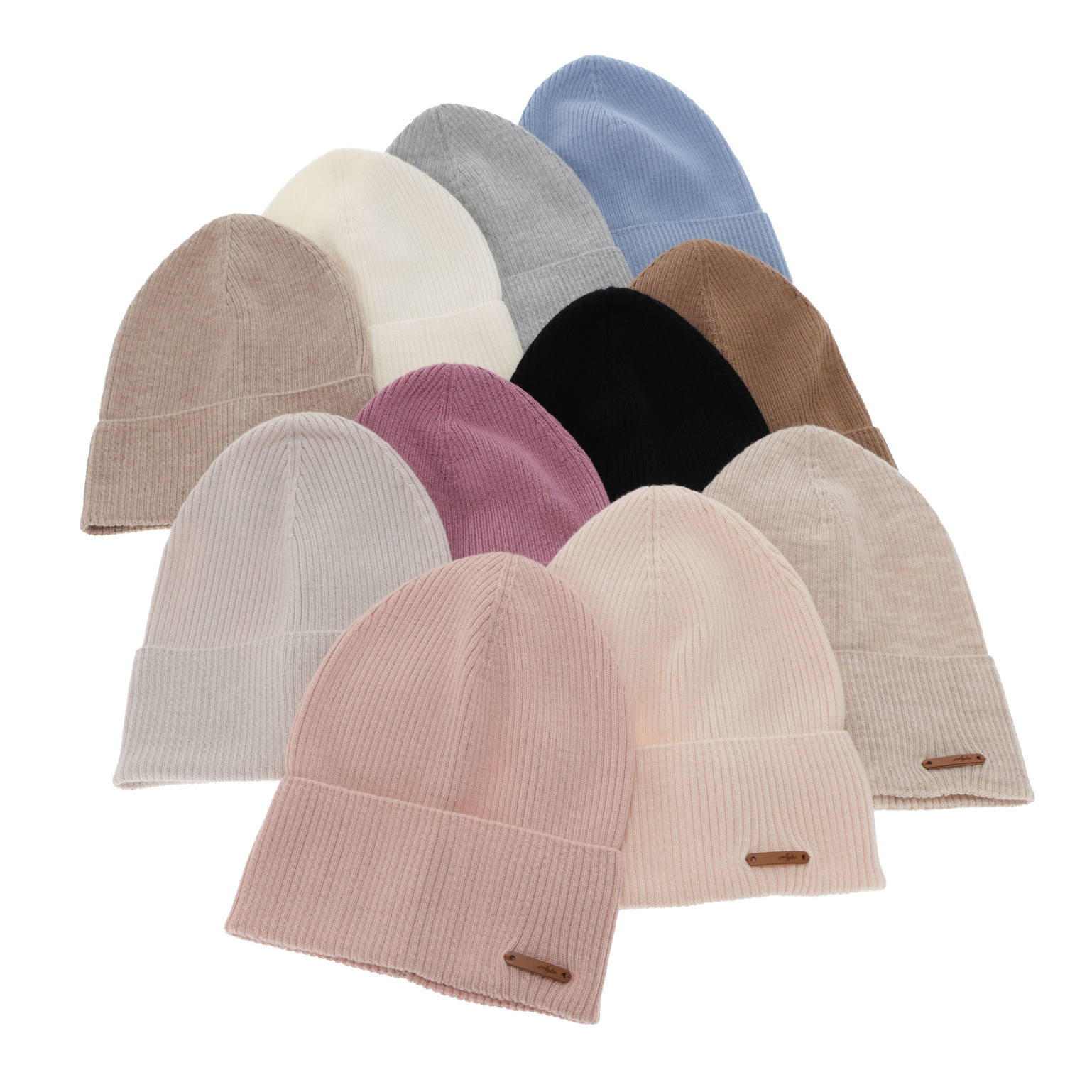 Herbst und Frühlingsmütze Damen, cremeweiß, 100% Merinowolle, Flerra