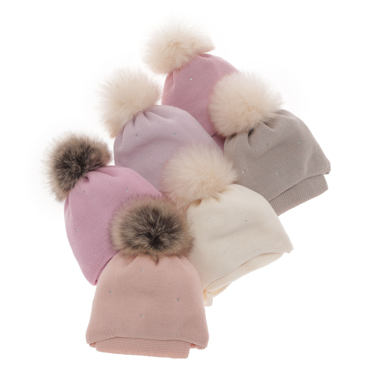 Winterset Mädchen: Mütze und Schal Merinowolle Rosa Rosalina