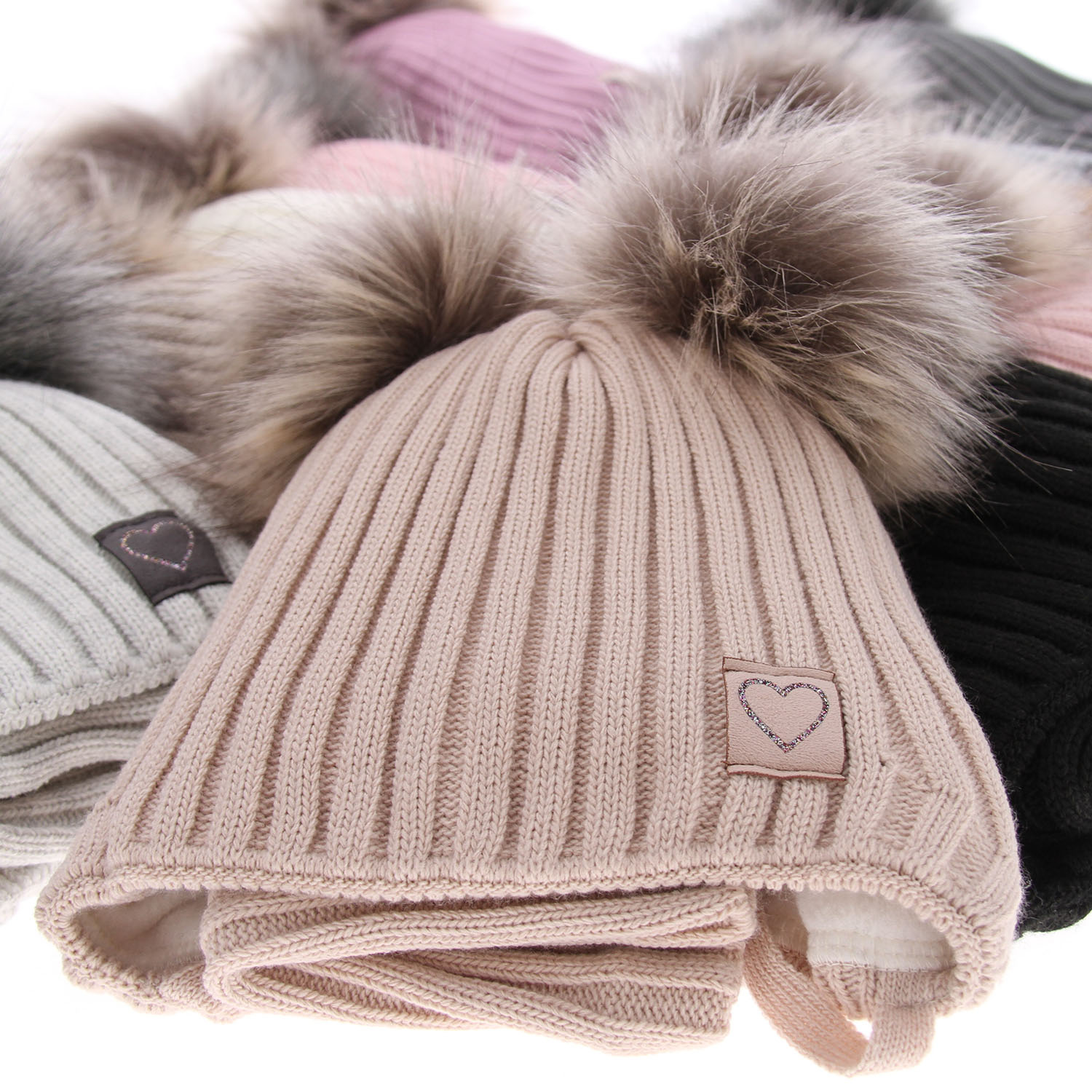 Winterset Mädchen: Mütze und Schlauchschal mit zwei Bommeln Rosa Telisa