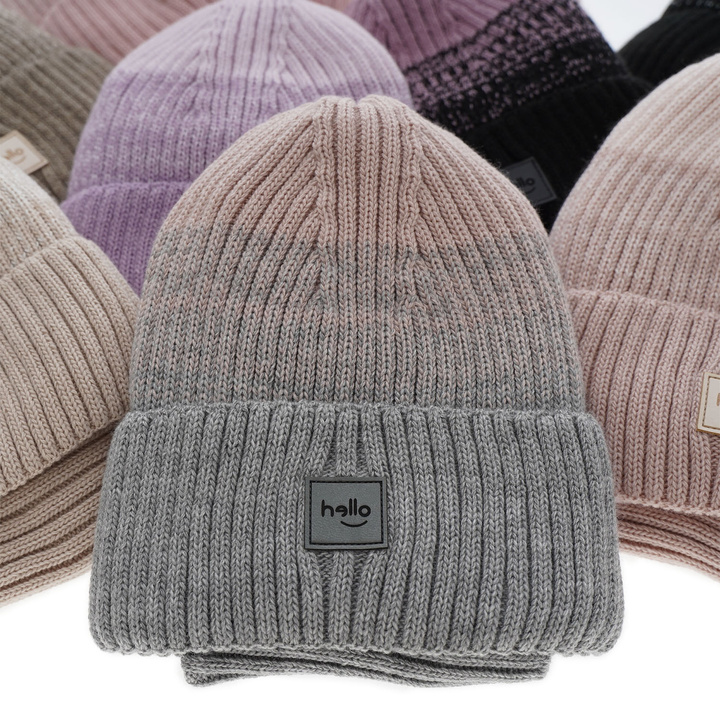 Winterset Mädchen: Mütze und Schlauchschal Beige Tasha
