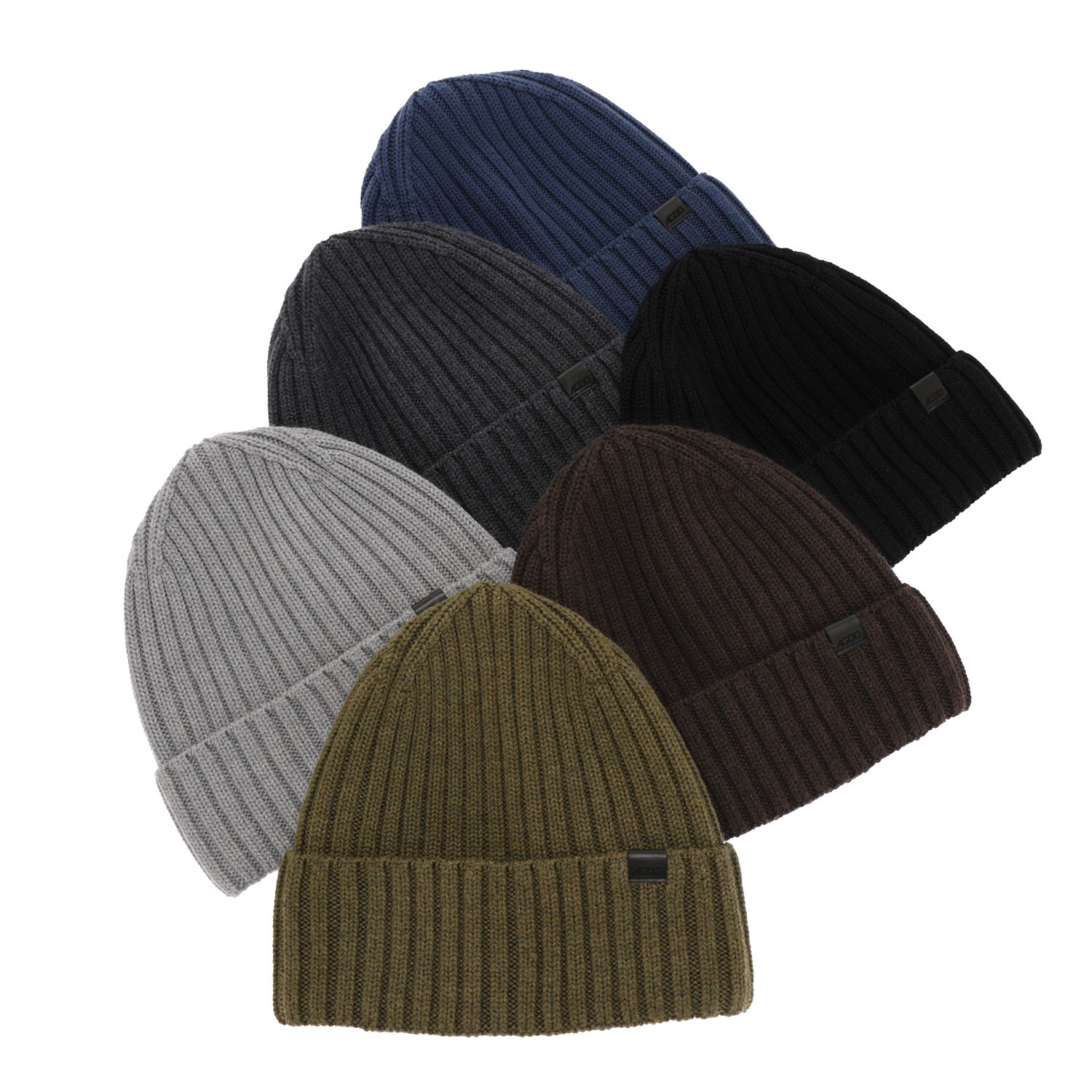 Wintermütze Herren 100% extrafeine Merinowolle Blau Nathan