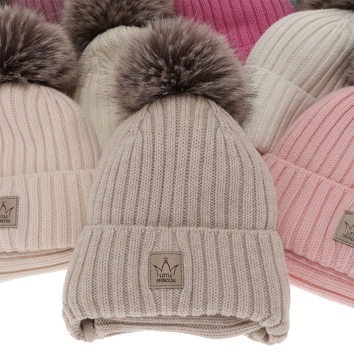 Winterset Mädchen: Mütze und Schlauchschal aus 100% extrafeiner Merinowolle, gefüttert mit Wollfleece in Rosa Martina 