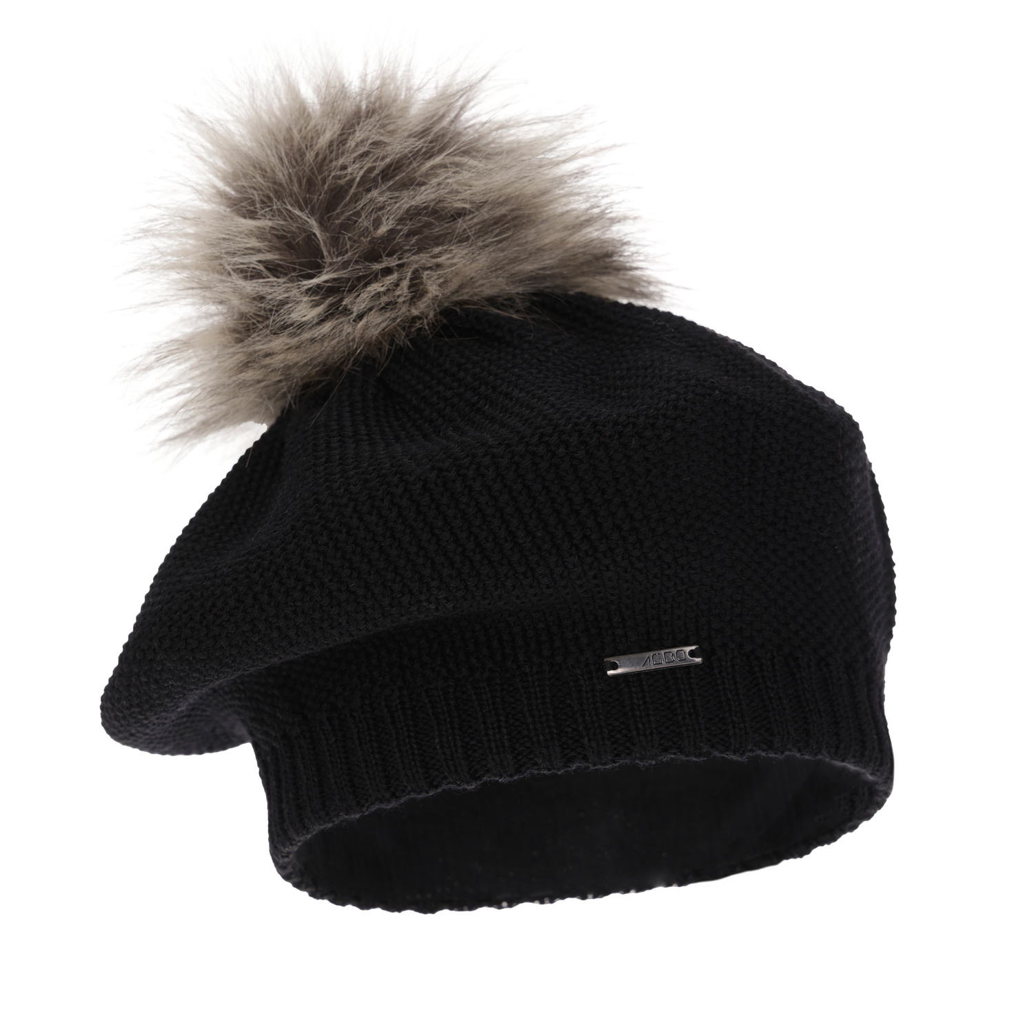 Baskenmütze Winter Damen aus Merinowolle in Schwarz Bonnie