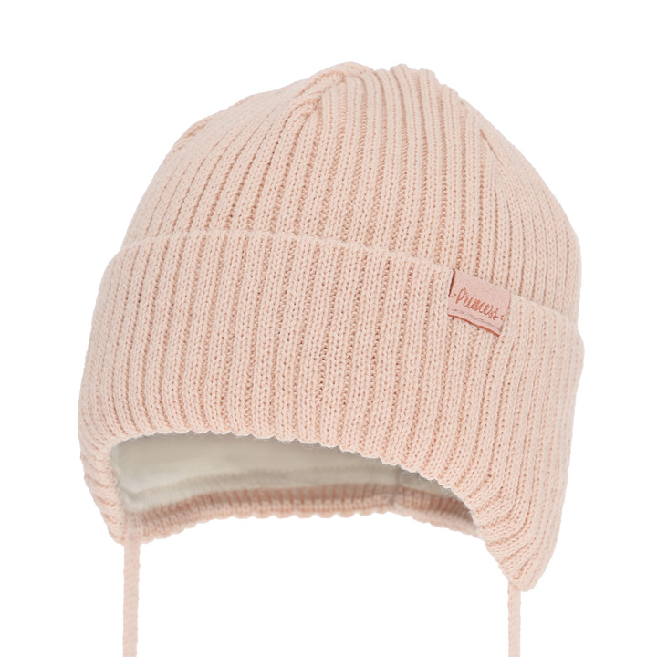 Wintermütze für Mädchen, aprikot, mit Merinowolle, Punia