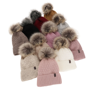 Wintermütze Damen mit Bommel Rosa Gaba