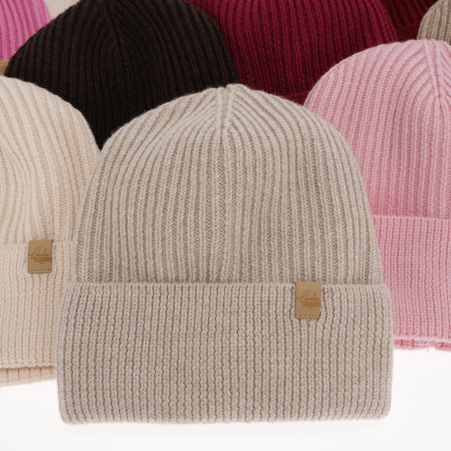 Wintermütze Damen 100% extrafeine Merinowolle Beige Isla