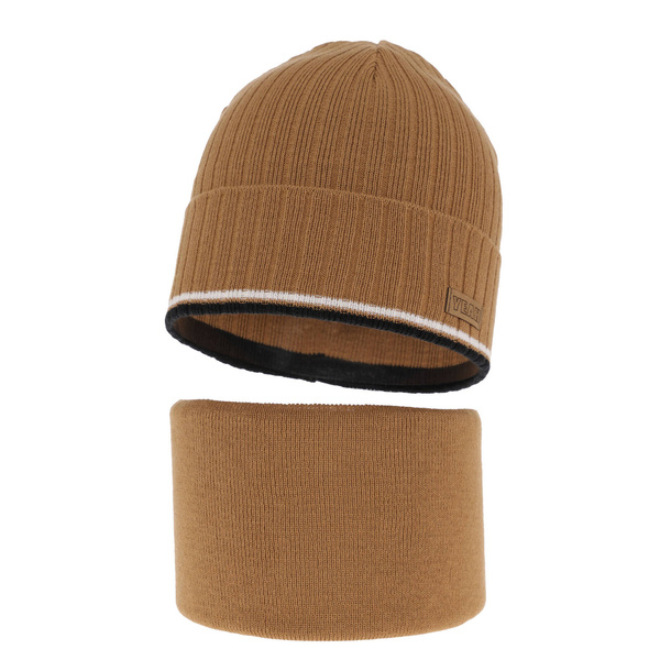Herbst und Frühlingsset Jungen: Mütze und Schlauchschal Camel London