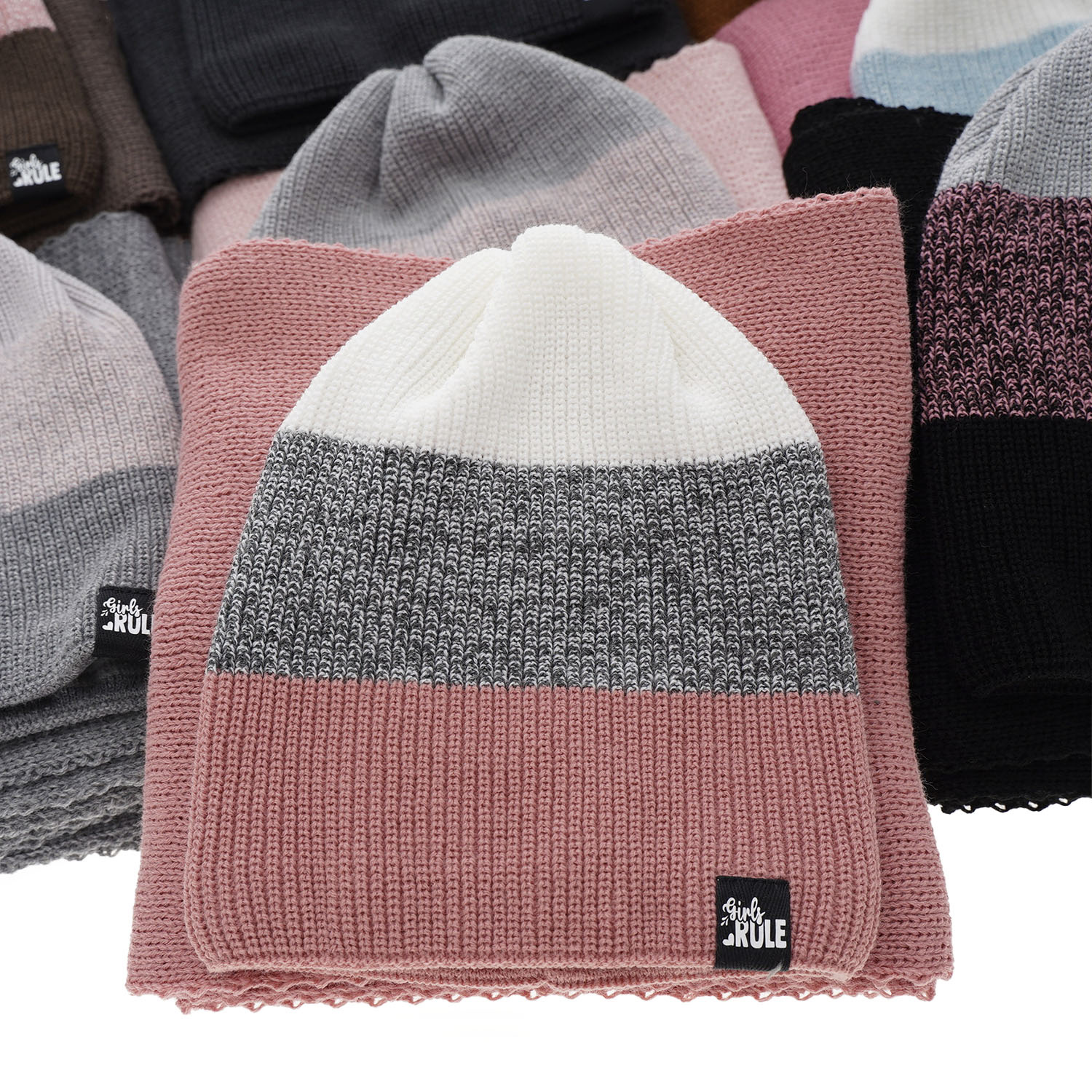 Winterset Mädchen: Mütze und Schal Rosa Kourtney