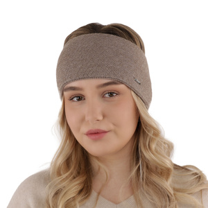 Stirnband Damen aus Merinowolle Schwarz Katrina