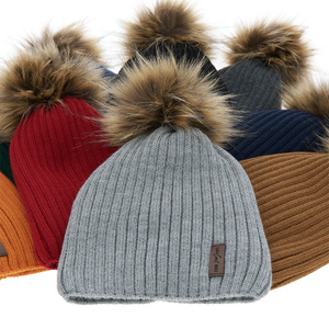Wintermütze Jungen mit Bommel Blau Amur