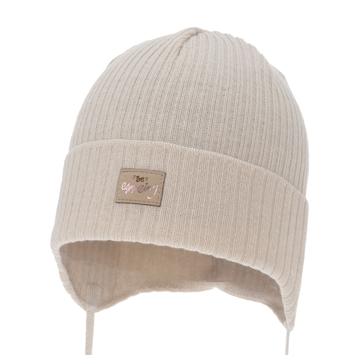 Herbst und Frühlingsmütze für Mädchen, beige, mit Baumwolle, Tindra