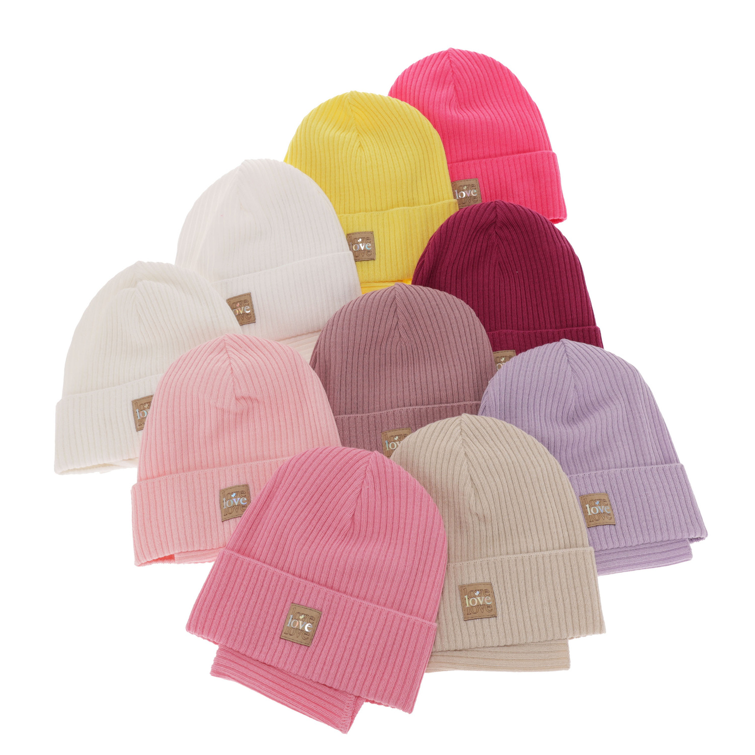 Herbst und Frühlingsset Mädchen: Mütze und Schlauchschal, mit Baumwolle, Violett Furora