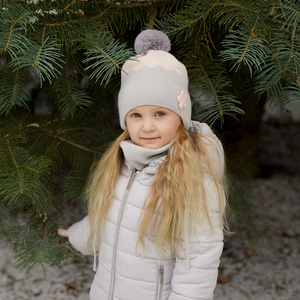 Winterset Mädchen: Mütze und Schlauchschal mit Bommel Rosa Danka