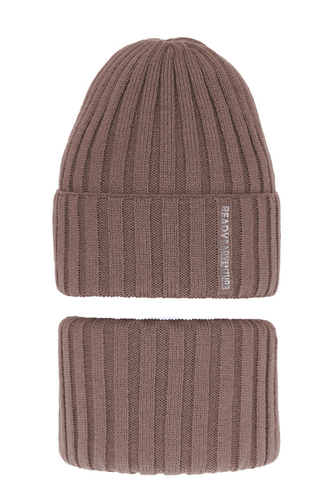 Winterset Jungen: Mütze und Schlauchschal Braun Livido