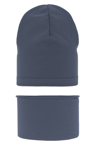 Herbst und Frühlingsset Jungen: Mütze und Schlauchschal Grau Hazel