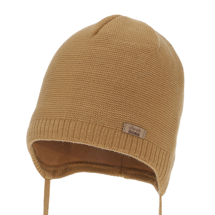 Herbst und Frühlingsmütze für Jungen, camel, wiązana, Valdis