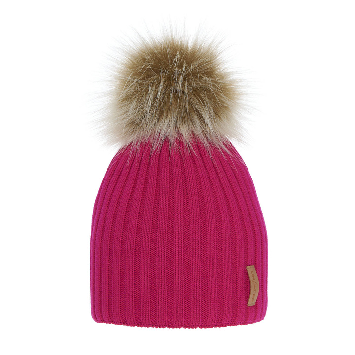 Wintermütze für Mädchen mit Bommel Rosa Werbena